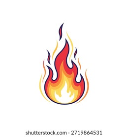 Nahaufnahme eines stilisierten Flammensymbols mit hellgelben orangefarbenen roten Farben und glatten Kurven
