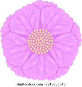 A close up of a stylized queen's cape myrtle flower.