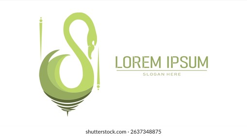 close up swan logo vector illustrator, background business company icon elegant concept.