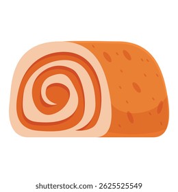 Close up of a swiss roll featuring concentric circles created by the rolled layers of filling and dough