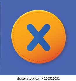 Close symbol on button,vector