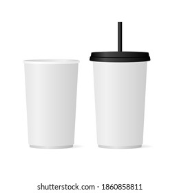 Close up take-out coffee with brown cap and cup holder.
