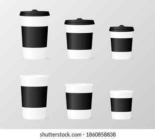 Close up take-out coffee with brown cap and cup holder.