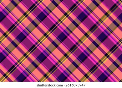Close up tartan pattern check, podium vector fabric plaid. Frame texture textile seamless background in pink and red colors palette.