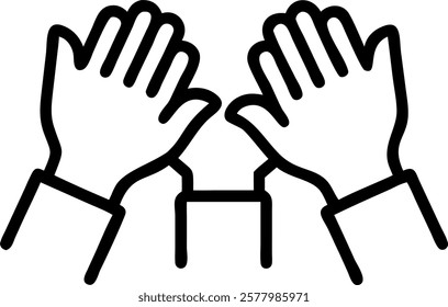 Close Up of Team High Five with Focus on Hands and Wristbands concept as A macro close up image of team members� hands high fiving with focus on their wrists and matching wristband