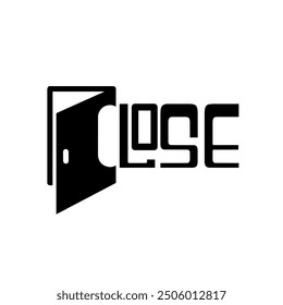 close text vector design with open door logo alloy suitable for business logo