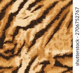 Close up of a tiger skin. Tiger skin texture, tiger stripes background, seamless pattern fabric background and texture. Animal fur skin pattern