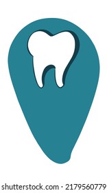 Close up tooth cartoon character on background