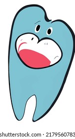 Cerrar el caricaturista dental sobre el fondo