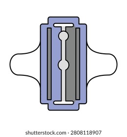 A close up top view of a modern disposable razor blade cartridge featuring sharp metal blades and a blue plastic frame designed for a smooth and clean shave today.