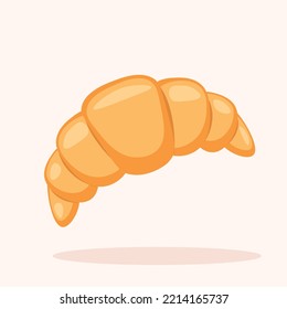 Close Up Traditional Croissant Vector Illustration | Flat Design Isolated | Morning Breakfast Bakery and Pastry | Top View