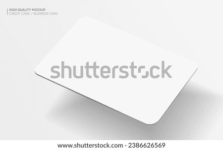 Close up two white blank business cards or credit card mockup on bright background vector EPS10