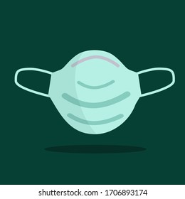 Close up: Mask for protect dust or virus in cartoon vector style for your design 