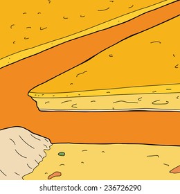 Close up of various slices of cheese pizza