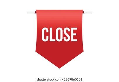 Close Vector banner ribbon design