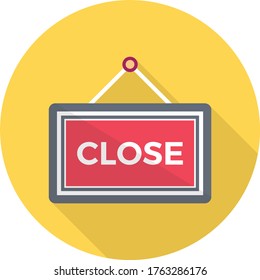 close vector flat color icon  