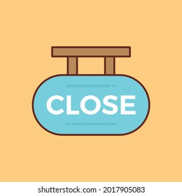 close vector flat color icon