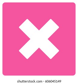 Close vector icon. Flat pink symbol. Pictogram is isolated on a white background. Designed for web and software interfaces.