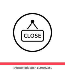 Close vector icon, tag symbol. Simple, flat design for web or mobile app