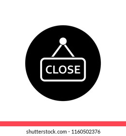 Close vector icon, tag symbol. Simple, flat design for web or mobile app