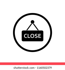 Close vector icon, tag symbol. Simple, flat design for web or mobile app