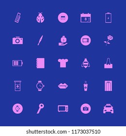 close vector icons set. with paper clip, march calendar, notebook and bee in set
