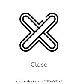 close vector line icon. Simple element illustration. close outline icon from user interface concept. Can be used for web and mobile