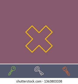 close vector line icon.Basic element illustration.close vector outline symbol design.Bonus broken key graphic concept