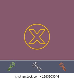 close vector line icon.Basic element illustration.close vector outline symbol design.Bonus broken key graphic concept