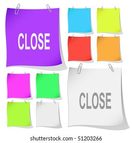 Close. Vector note papers.