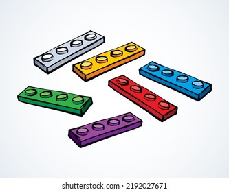 Juguetes de plástico brillante. Dibujo de vectores 