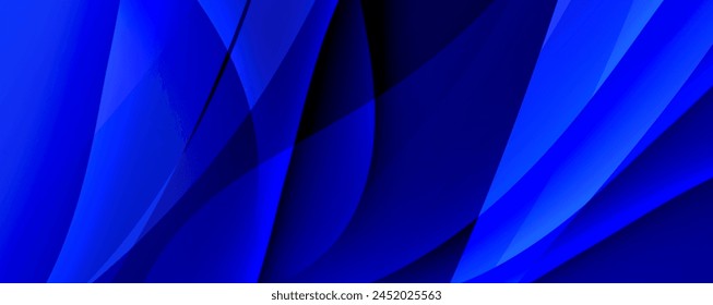 A close up of a vibrant electric blue curtain with hints of purple and magenta hues, resembling a petal of a violet plant on a dark black background