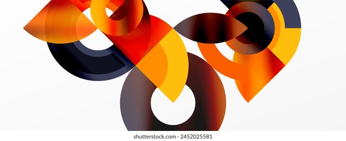 A close up of a vibrant geometric design featuring circles, petals and a mix of carmine and orange colors on a white background, reminiscent of sportswear art