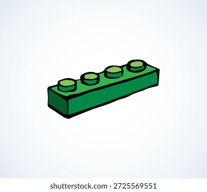 Cerrar arriba verde vibrante gran edificio plano constructor puzzle fix kit conjunto de fondo de espacio de texto blanco. Brillante color feliz dibujado a mano divertido diseño objeto logotipo emblema moderno Web arte doodle divertido estilo de alegría