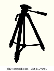 Close up view big new trestle geodesy level theodolite turn rack shot system text space. Ink pen line hand drawn logo emblem pictogram picture retro antique vintage outline cartoon sketch art design