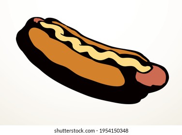 Close up view cute tasty fat bbq appetizer roll object. Closeup outline black ink pen hand drawn cafe menu lettuce calorie emblem logo sign icon design retro art doodle line banner poster print style