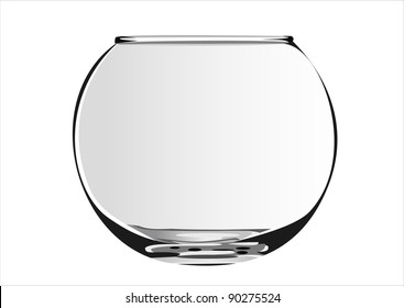 Close up view of fish bowl isolated on white