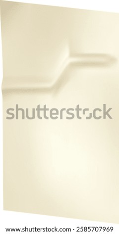 Close up view of a folded sheet of beige paper forming abstract shapes, casting soft shadows and highlights, perfect for creating elegant backgrounds and textures in design projects