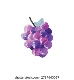 Close up view of a glossy purple grape cluster