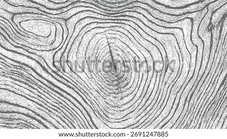 Close up view of gray and white wood grain showing concentric rings and organic lines forming a textured pattern.