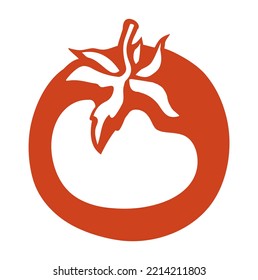Tomates. Señal de icono de dibujo del vector
