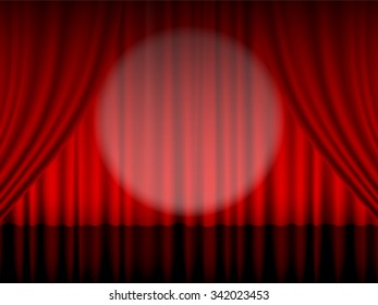 Close view of a red theater curtain.