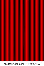 Close view of a red velvet curtain. Theater background Vector illustration