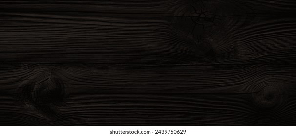 Close Up View Of Striking Black Oak Wood Texture After Burning Process, Beautiful Wood Texture Background