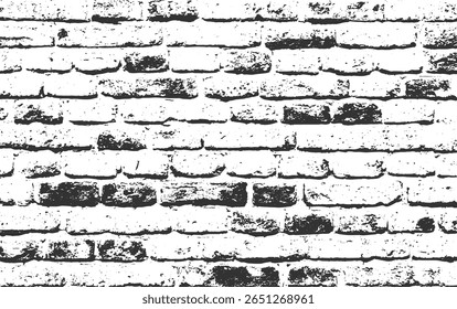 A close up view of a textured monochrome brick wall showing rough surfaces and visible mortar lines.