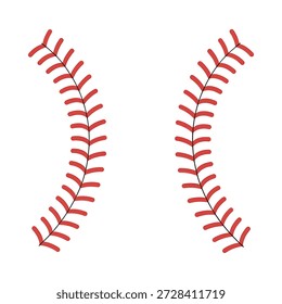 Uma visão de perto de duas costuras de beisebol costura vermelha contra um fundo branco