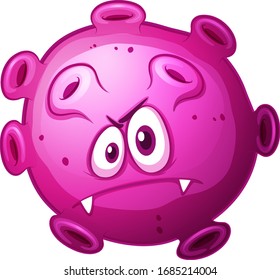 Close up virus cell on white background illustration