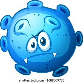 Close up virus cell on white background illustration