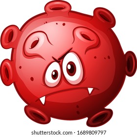 Close up virus cell on white background illustration