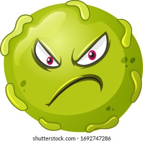 Close up virus cell on white background illustration